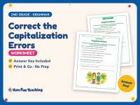 Correct the Capitalization Errors Worksheet – 2nd Grade Grammar preview
