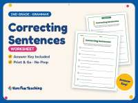 Correcting Sentences Worksheet – 2nd Grade Capitalization Practice preview