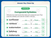 Count the Compound Words Syllables Worksheet – 2nd Grade Grammar preview 7