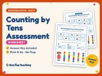 Counting by Tens Assessment Worksheet – Kindergarten Skip Counting preview
