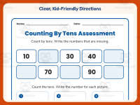 Counting by Tens Assessment Worksheet – Kindergarten Skip Counting preview 4