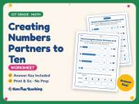 Creating Numbers Partners to Ten Worksheet – 1st Grade Addition preview