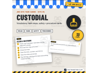 Custodial Job Skills Task Cards | Restrooms, Chemical Safety + Mopping preview