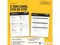 Custodial Job Skills Task Cards | Restrooms, Chemical Safety + Mopping preview 3