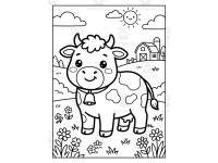 Cute kawaii farm animals for kids to color! preview 3