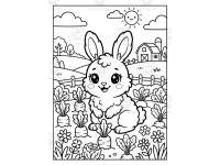 Cute kawaii farm animals for kids to color! preview 4