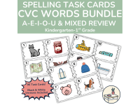 CVC Picture Task Cards Bundle – Short Vowel Spelling & Phonics preview
