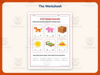 CVC Vowel Sounds Worksheet – Kindergarten Middle Sounds & Short Vowels preview 2