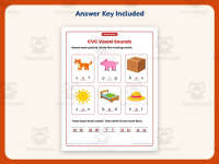 CVC Vowel Sounds Worksheet – Kindergarten Middle Sounds & Short Vowels preview 3