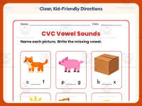 CVC Vowel Sounds Worksheet – Kindergarten Middle Sounds & Short Vowels preview 4