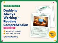 Daddy Is Always Working – Reading Comprehension Worksheet – 1st Grade preview