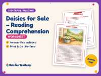 Daisies for Sale – Reading Comprehension Worksheet – 3rd Grade preview