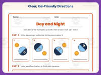 Day and Night Worksheet – 3rd Grade Light & Planets Practice preview 4