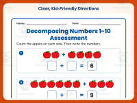 Decomposing Numbers Assessment Worksheet – Kindergarten Addition preview 4