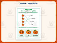 Decorate the Pumpkins Worksheet – Kindergarten Emotions & Thanksgiving preview 3