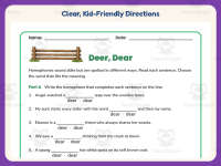 Deer, Dear Homophones Worksheet – 3rd Grade Grammar Practice preview 4