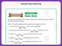 Deer, Dear Homophones Worksheet – 3rd Grade Grammar Practice preview 7