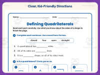 Defining Quadrilaterals Worksheet – 3rd Grade Geometry & Shapes preview 4