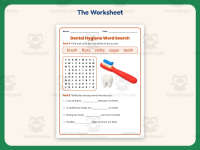 Dental Hygiene Wordsearch Worksheet – 1st Grade Health and Nutrition preview 2