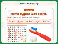 Dental Hygiene Wordsearch Worksheet – 1st Grade Health and Nutrition preview 7