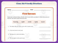 Describe It Five Senses Worksheet – 3rd Grade Anatomy & Human Body preview 4