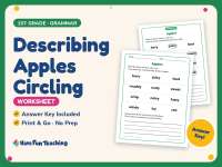 Describing Apples Circling Worksheet – 1st Grade Vocabulary Practice preview