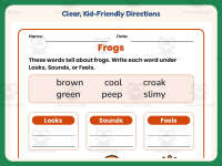 Describing Frogs Worksheet – 1st Grade Animals Practice + Answer Key preview 4