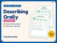 Describing Orally Worksheet – 2nd Grade Speaking and Listening preview