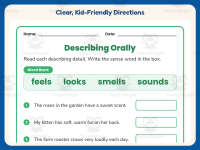 Describing Orally Worksheet – 2nd Grade Speaking and Listening preview 4