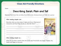 Describing Sarah Plain and Tall Worksheet – 1st-2nd Grade Summarizing preview 4
