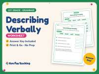 Describing Verbally Worksheet – 1st Grade Adjectives Practice preview