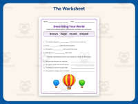 Describing Words Worksheet – Hot Air Balloon – 2nd Grade Adjectives preview 2