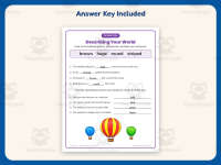 Describing Words Worksheet – Hot Air Balloon – 2nd Grade Adjectives preview 3