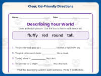 Describing Words Worksheet – Roller Coaster – 2nd Grade Sentences preview 4