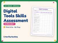 Digital Tools Skills Assessment Worksheet – 1st Grade Essays Practice preview