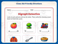 Digraph Vowel List Worksheet – 2nd Grade Digraphs & Vowels Practice preview 4