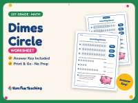 Dimes Circle Worksheet – 1st Grade Addition & Money Practice preview