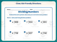 Dividing 1 into 3 Digit Worksheet – 4th Grade Division Practice preview 4