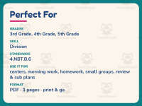 Dividing 1 into 3 Digit Worksheet – 4th Grade Division Practice preview 6