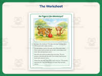 Do Tigers Like Monkeys? – Reading Comprehension Worksheet – 1st Grade preview 2