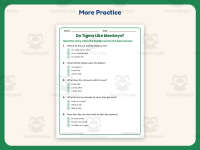 Do Tigers Like Monkeys? – Reading Comprehension Worksheet – 1st Grade preview 7