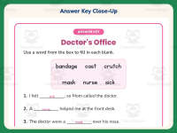 Doctor’s Office Fill in the Blanks Worksheet – 1st Grade Community preview 7