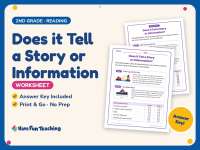Does it Tell a Story or Information Worksheet – 2nd Grade Practice preview