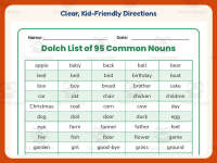 Dolch Word List of Common Nouns Worksheet – Kindergarten Dolch Words preview 4