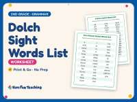 Dolch Words Worksheet: Dolch Sight Words List – 2nd Grade Practice preview