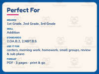 Double Digit Adding No Regrouping Worksheet – 2nd Grade Addition preview 6