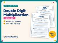 Double Digit Multiplication Worksheet – 4th Grade Money Practice preview