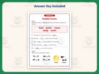 Double Vowels Fill in the Blank Worksheet – 1st Grade Digraphs preview 3