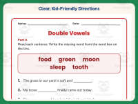 Double Vowels Fill in the Blank Worksheet – 1st Grade Digraphs preview 4