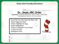 Dr. Seuss Books Alphabetical Order Worksheet – 1st-3rd Grade Grammar preview 4